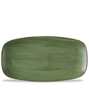 Churchill Super Vitrified Stonecast Chefs' Oblong Plate Sorrel Green 35.5cm/14"