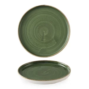 Churchill Super Vitrified Stonecast Chefs' Walled Plate Sorrel Green 26cm/10.25"