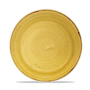 Churchill Super Vitrified Stonecast Coupe Plate Mustard Seed Yellow 22cm/8.67"