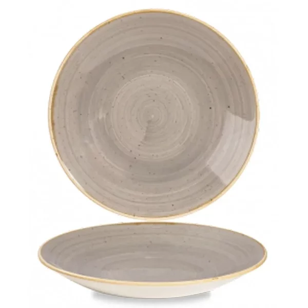 Churchill Super Vitrified Stonecast Deep Coupe Plate Peppercorn Grey 22.4cm/8.8"