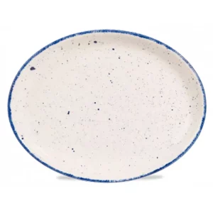 Churchill Super Vitrified Stonecast Hints Oval Plate Indigo Blue 30.5cm/12"