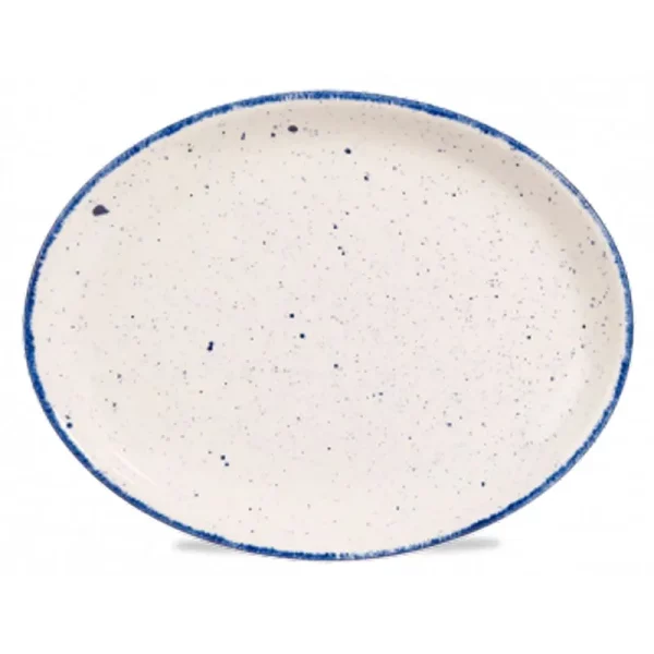 Churchill Super Vitrified Stonecast Hints Oval Plate Indigo Blue 30.5cm/12"