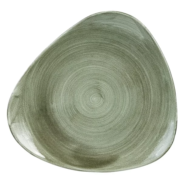 Churchill Super Vitrified Stonecast Patina Triangle Plate Burnished Green 22.9cm/9"