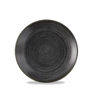 Churchill Super Vitrified Stonecast Raw Coupe Plate Black 16.5cm/6.5"