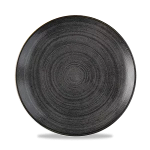 Churchill Super Vitrified Stonecast Raw Coupe Plate Black 21.7cm/8.5"