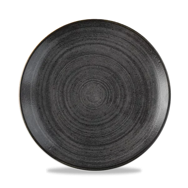 Churchill Super Vitrified Stonecast Raw Coupe Plate Black 21.7cm/8.5"