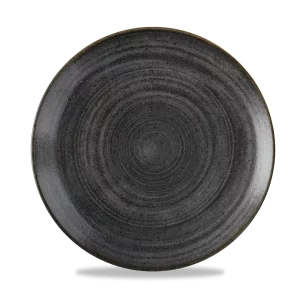 Churchill Super Vitrified Stonecast Raw Coupe Plate Black 26cm/10.25"