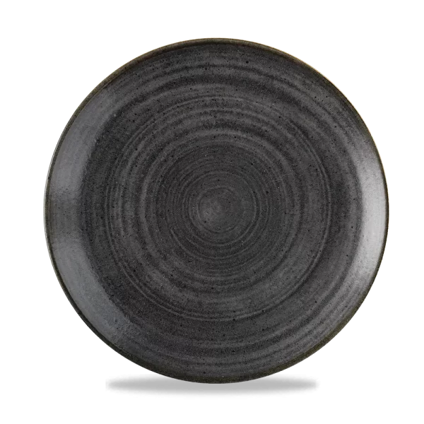 Churchill Super Vitrified Stonecast Raw Coupe Plate Black 26cm/10.25"