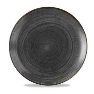 Churchill Super Vitrified Stonecast Raw Coupe Plate Black 28.8cm/11.3"