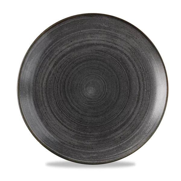 Churchill Super Vitrified Stonecast Raw Coupe Plate Black 28.8cm/11.3"