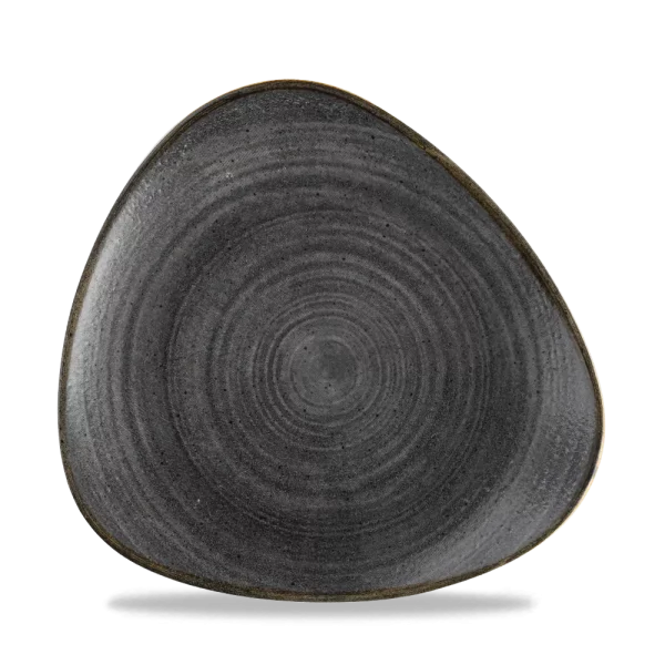 Churchill Super Vitrified Stonecast Raw Triangle Plate Black 22.9cm/9"