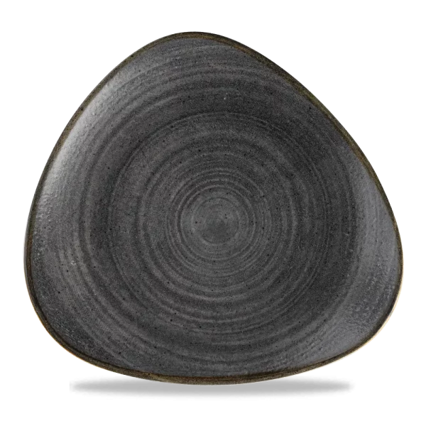 Churchill Super Vitrified Stonecast Raw Triangle Plate Black 26.5cm/10.4"