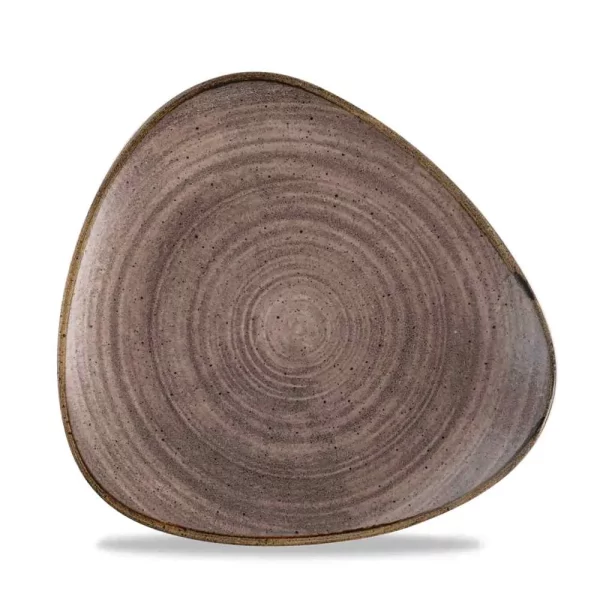 Churchill Super Vitrified Stonecast Raw Triangle Plate Brown 22.9cm/9"