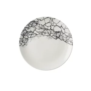 Churchill Super Vitrified Studio Prints Kintsugi Accents Evolve Coupe Plate Quartz Black 26cm/10.25"