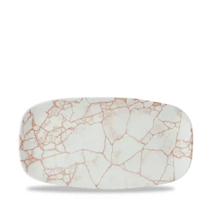 Churchill Super Vitrified Studio Prints Kintsugi Chefs Oblong Plate No.3 Coral 29.8 x 15.3cm/11.75 x 6"