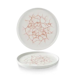 Churchill Super Vitrified Studio Prints Kintsugi Chefs' Walled Plate Coral 21cm/8.25"