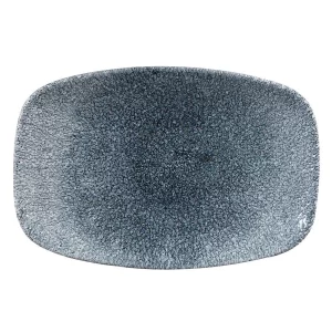 Churchill Super Vitrified Studio Prints Raku Chef's Oblong Plate No.6 Topaz Blue 23.7cm/9.3"