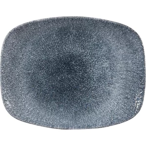 Churchill Super Vitrified Studio Prints Raku Chef's Oblong Plate No.7 Topaz Blue 26.1cm/10.25"