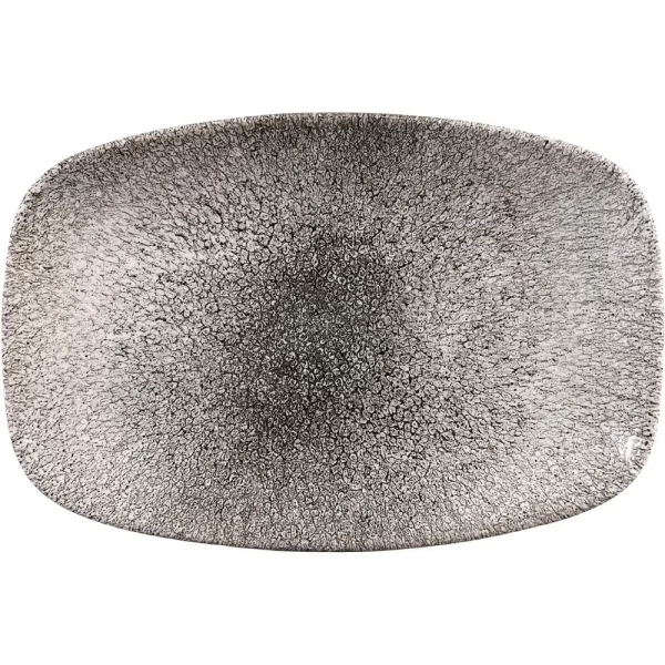 Churchill Super Vitrified Studio Prints Raku Chef's Oblong Plate Quartz Black 23.75cm/9.3"