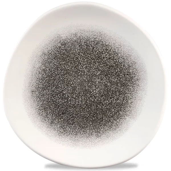 Churchill Super Vitrified Studio Prints Raku Organic Round Plate Quartz Black 26.5cm/10.4"