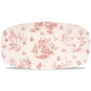 Churchill Super Vitrified Vintage Prints Cranberry Toile Oblong Plate 29.9cm/11.75"