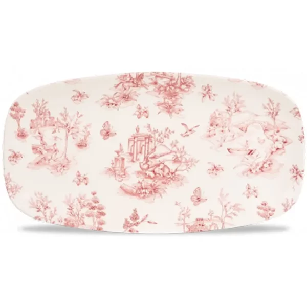 Churchill Super Vitrified Vintage Prints Cranberry Toile Oblong Plate 35.5cm/14"