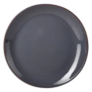 An image of a GenWare Terra Stoneware Oval Plate Rustic Blue 21 x 19cm8.25 x 7.5