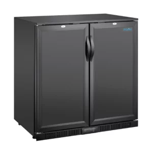 An image of the Polar G-Series Back Bar Cooler with Double Solid Hinged Doors Black - 198L