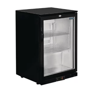 An image of the Polar G-Series Back Bar Cooler with Single Hinged Door Black - 128L