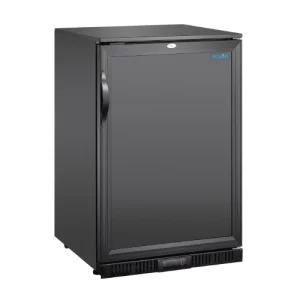 An image of the Polar G-Series Back Bar Cooler with Single Solid Hinged Door Black - 128L