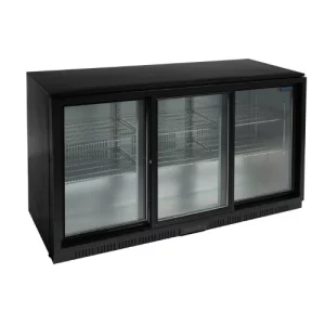 An image of the Polar G-Series Back Bar Cooler with Triple Sliding Doors Black - 320L