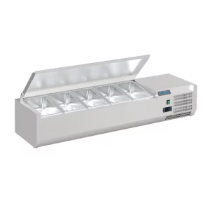 An image for the Polar G-Series Counter Top Prep Fridge with Lid 5 1/4GN Pans