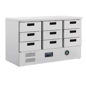 Polar G-Series Refrigerated Counter with 9 Drawers 368L