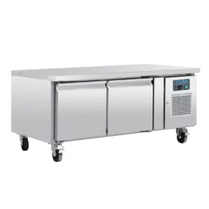 An image of the Polar U-Series Double Door Chef Base Counter Fridge