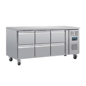 An image of the Polar U-Series Six Drawer Gastronorm Counter Fridge