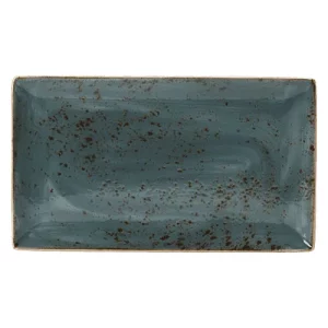 An image of a Steelite Performance Craft Rectangle Three Blue 32 x 19cm12.5 x 7.5