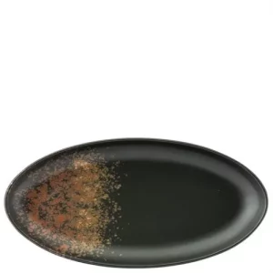 An image of a Utopia Oxy Oval Plate Black 25cm9.75