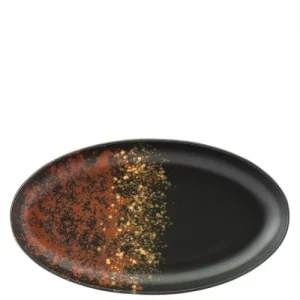 An image of a Utopia Oxy Oval Plate Black 30cm12