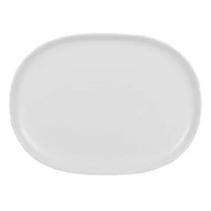 An image of a Alchemy Fine China Moonstone Oval Plate White 21 x 28.6cm8.25 x 11.25