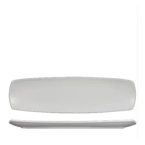 An image of a Art De Cuisine Menu Small Rectangular Plate White 10 x 35.5cm3.9 x 14