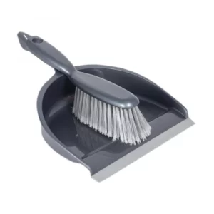 An image of the Professional Dust Pan & Brush Set Stiff - Silver