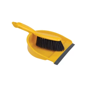 An image of the Professional Dust Pan & Brush Set Stiff - Yellow