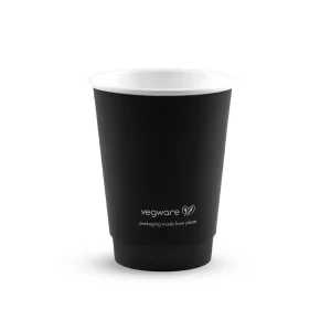 Vegware 89-Series Double Wall Black Hot Cup 360ml/12oz