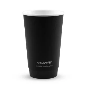 Vegware 89-Series Double Wall Black Hot Cup 470ml/16oz