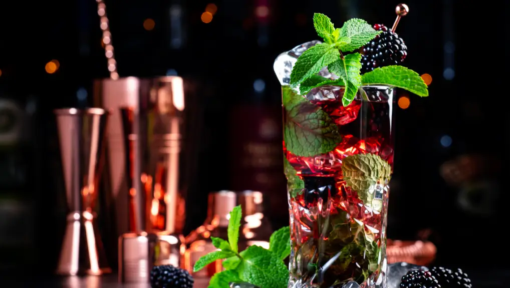 Close up image of a cocktail glass with a nice looking drink