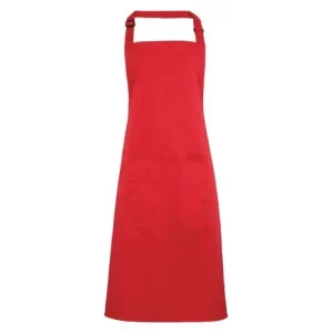 BonChef Basic Strawberry Red Bib Apron with Pocket