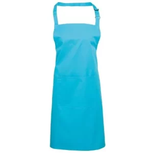 BonChef Basic Turquoise Bib Apron with Pocket