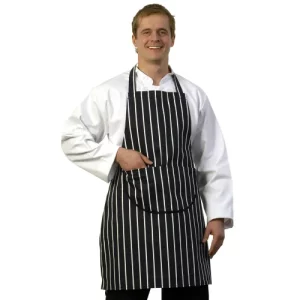 BonChef Classic Butchers Blue Striped Bib Apron with Pocket