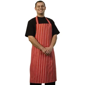 BonChef Classic Butchers Red & White Striped Apron